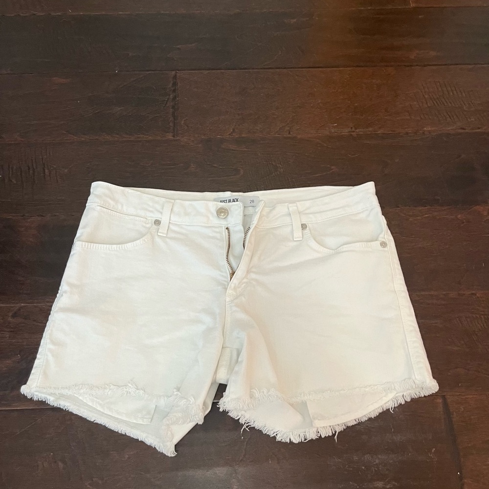 Just Black, white jean shorts